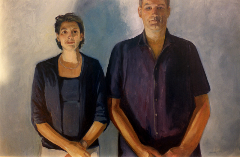 Lizanne and Barry (partners series) oil/wood panel 36″ X 48″ 1989