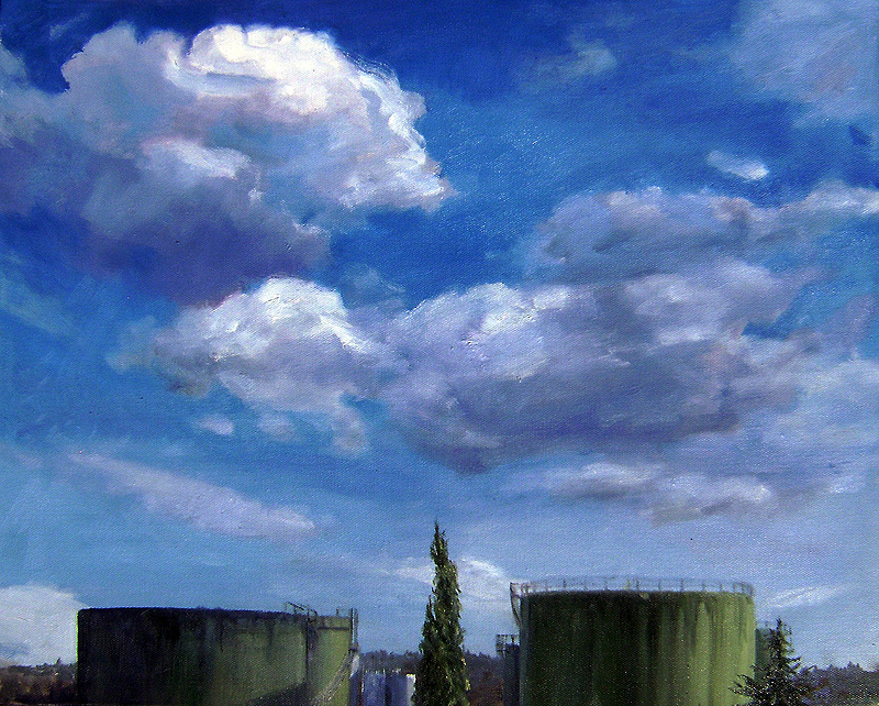 Lunch time view over the fence  oil/canvas 2011